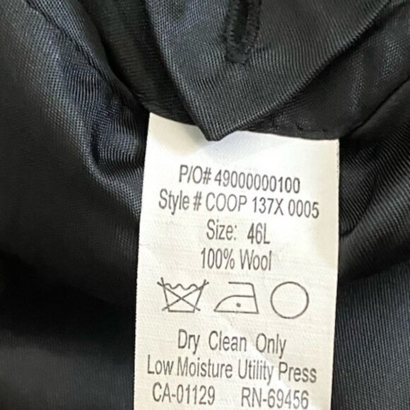 Chaps Mens 2 Piece Gray Pinstriped Suit Sz 46L Jacket 40 x 32 Pleated & Cuffed - Picture 14 of 16